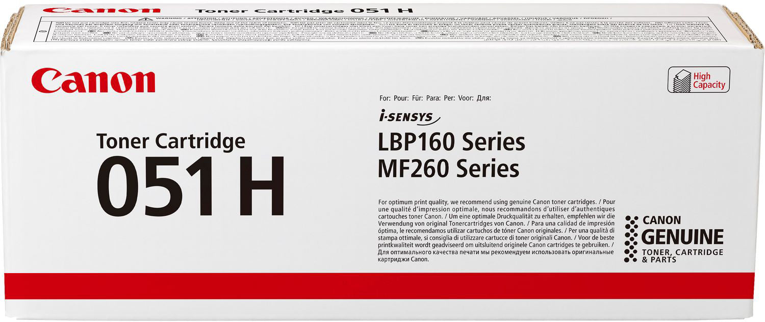 Canon 051H (2169C002) Schwarzer Toner – Original – 4'100 Seiten – für Canon i-SENSYS LBP162dw/MF264dw und andere