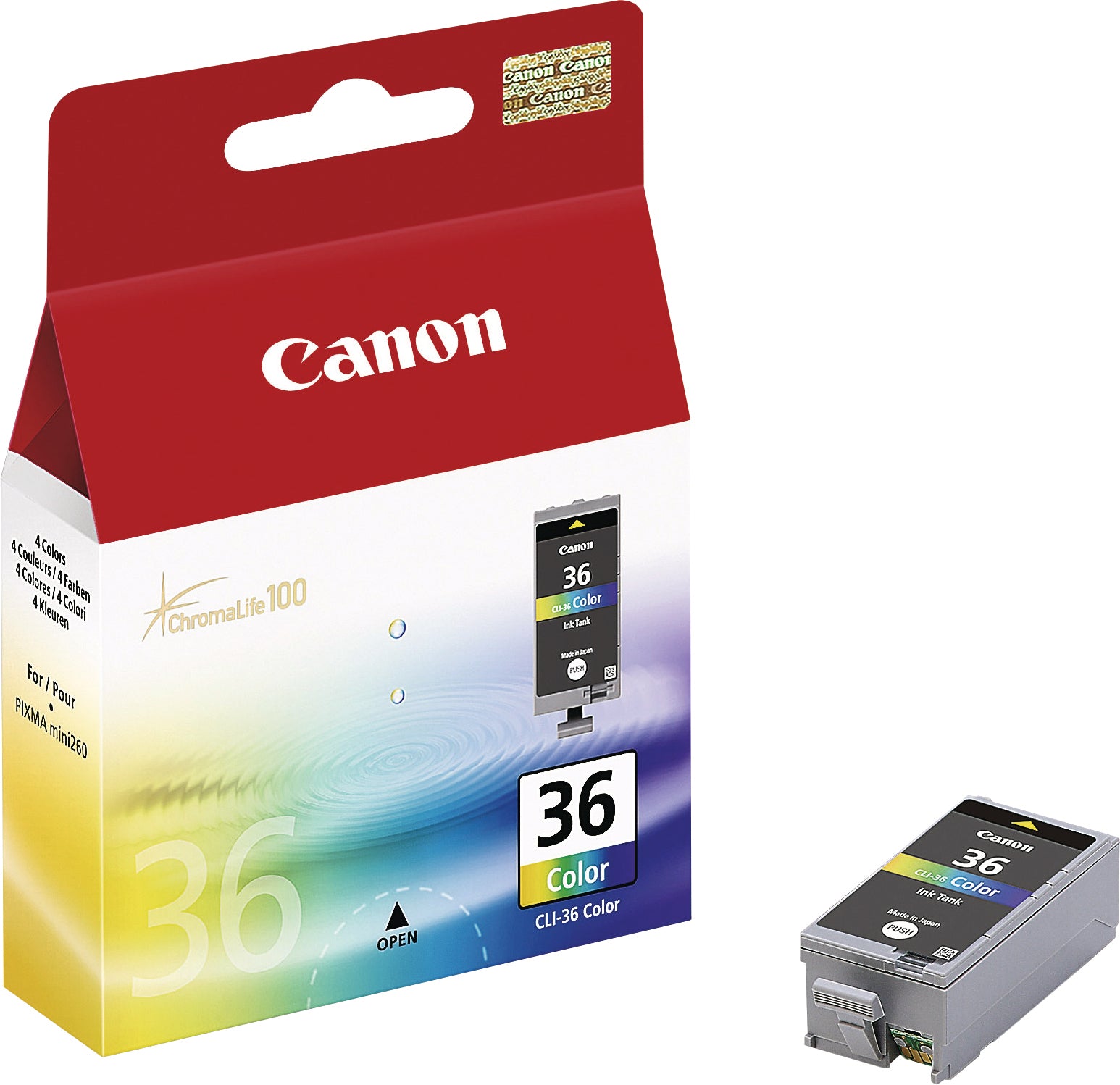 Canon CLI-36 Dreifarbig Tintenpatrone (Original) – 249 Seiten – für PIXMA iP100/mini260/mini320