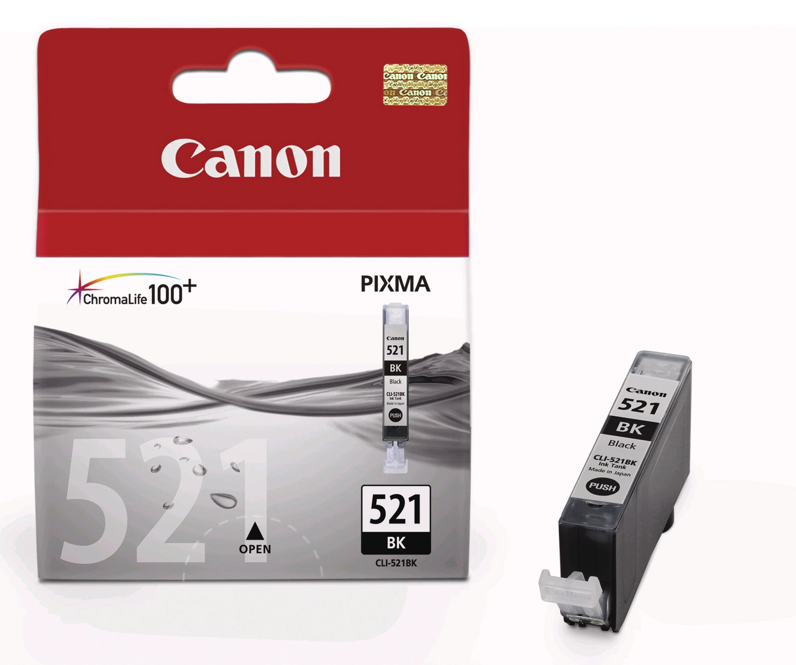 Canon CLI-521BK Schwarz Tintenpatrone (Original) – für PIXMA iP3600/4600, MP540/MP560, MP980/990 …