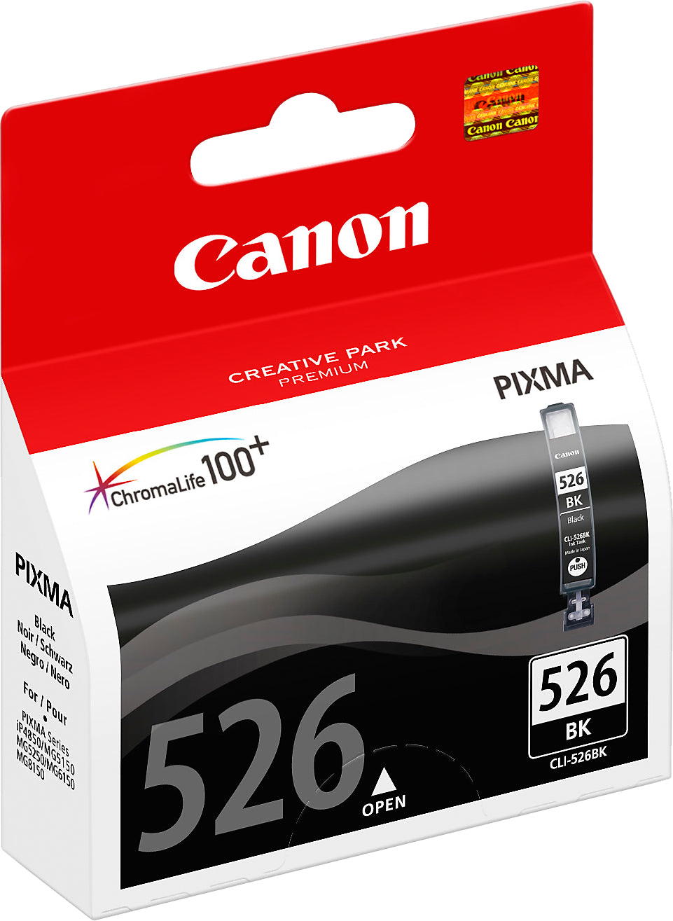Canon CLI-526BK Schwarz Tintenpatrone (Original) – 9 ml – für PIXMA iP4850/4950/6550, MG5150/5250/5350, MX885
