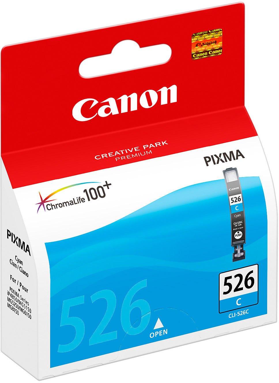 Canon CLI-526C Cyan Tintenpatrone (Original) – für PIXMA iP4850/iP4950/iP6550, MG5150/MG5250/MG5350, MX885 …