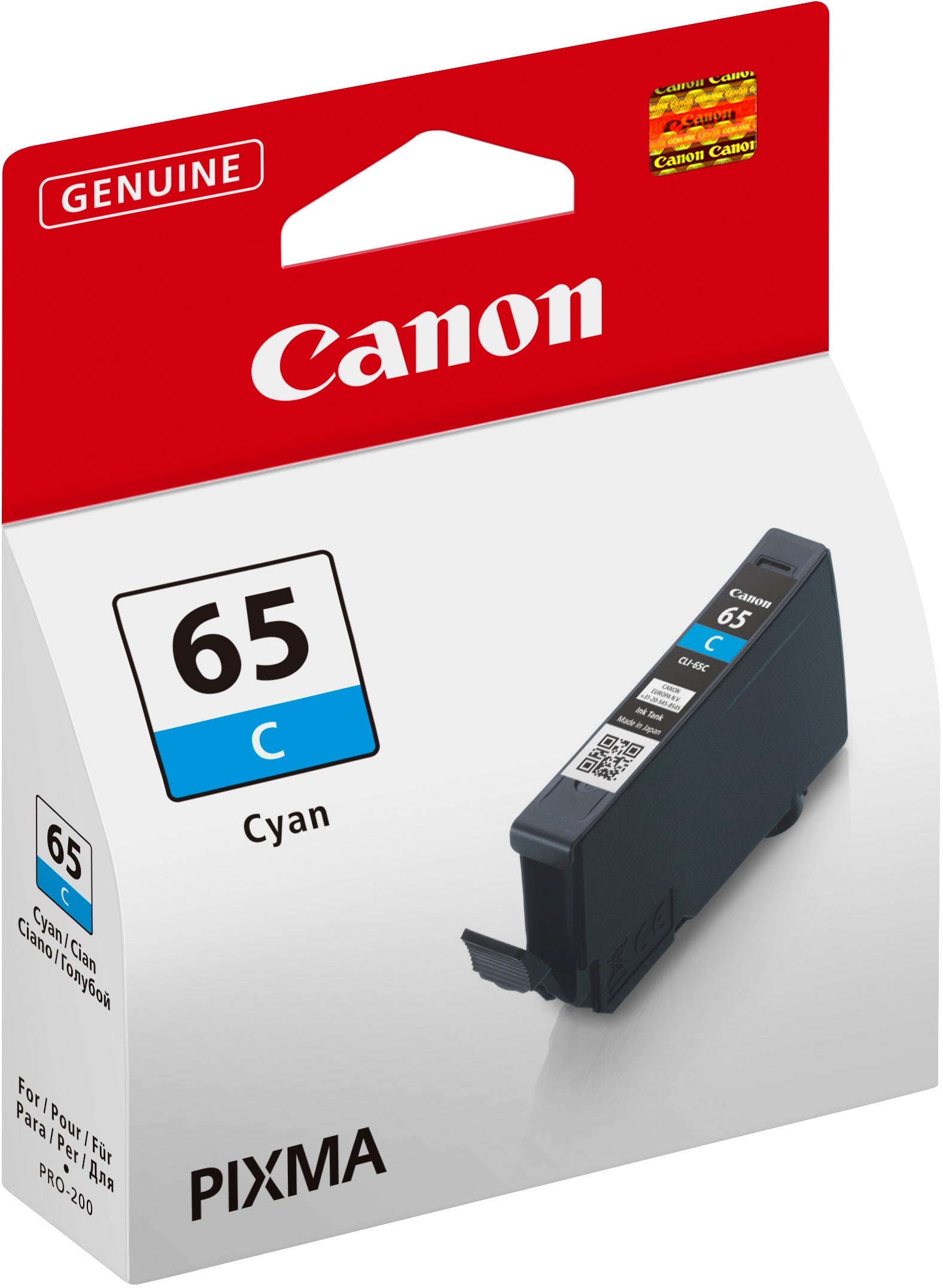 Canon CLI-65C Cyan Tintenpatrone (Original) – 482 Seiten – für Canon PIXMA PRO-200