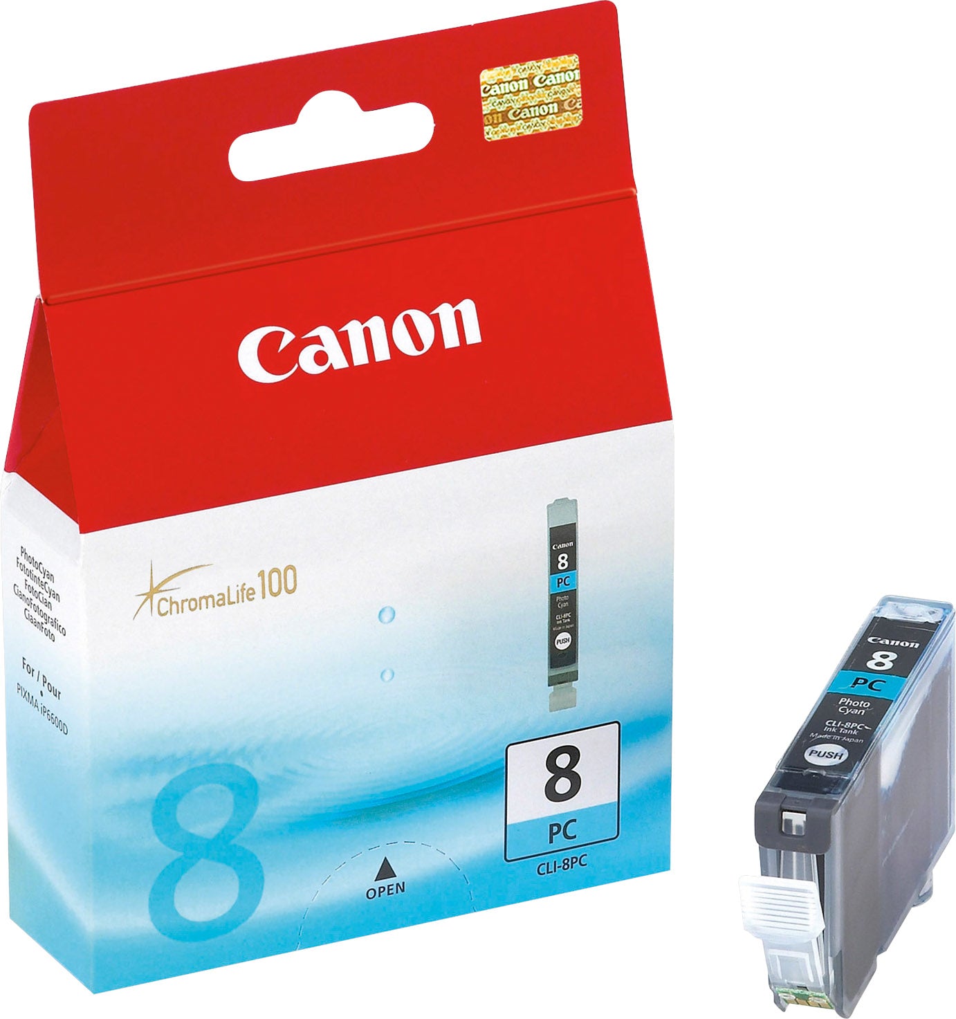 Canon CLI-8PC Foto-Cyan Tintenpatrone (Original) – 198 Seiten – für Canon IP6600D/6700D, PRO9000
