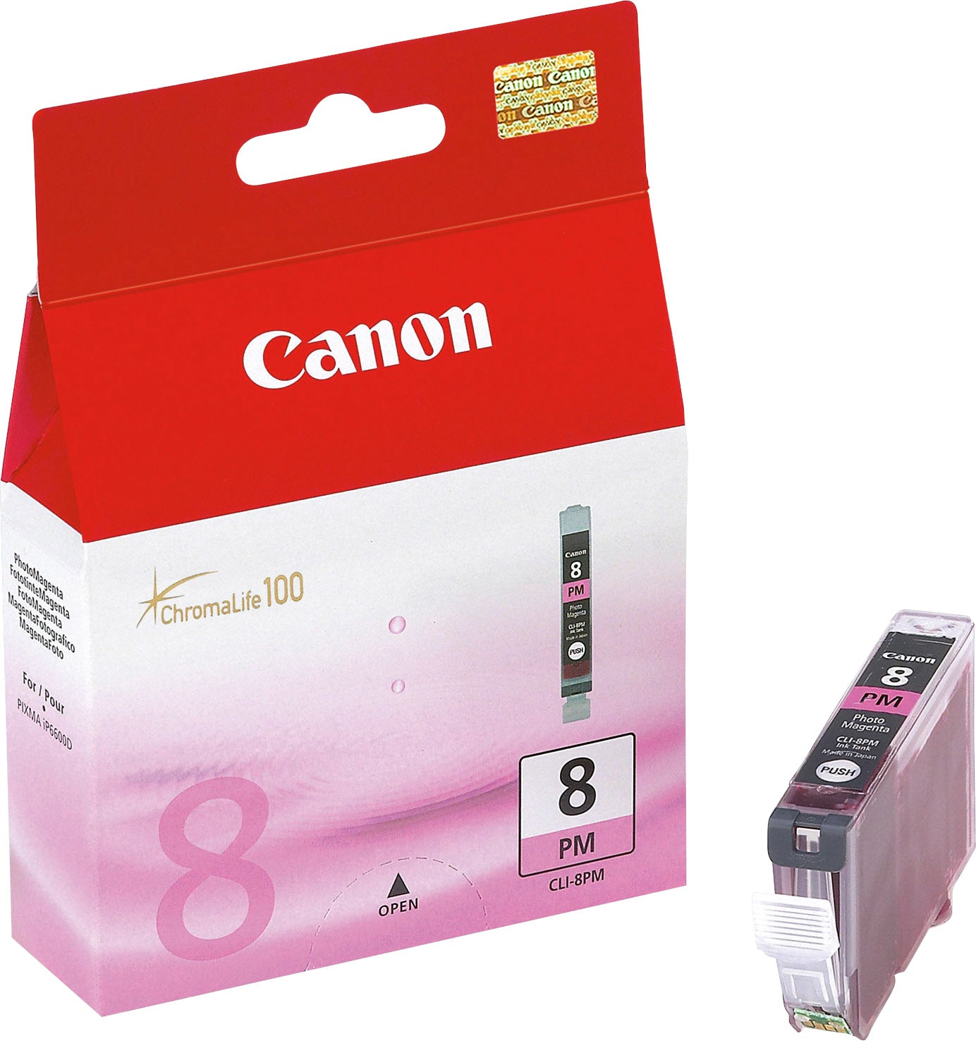 Canon CLI-8PM Foto-Magenta Tintenpatrone (Original) – 146 Seiten – für iP6600D/iP6700D, MP950/MP960/MP970