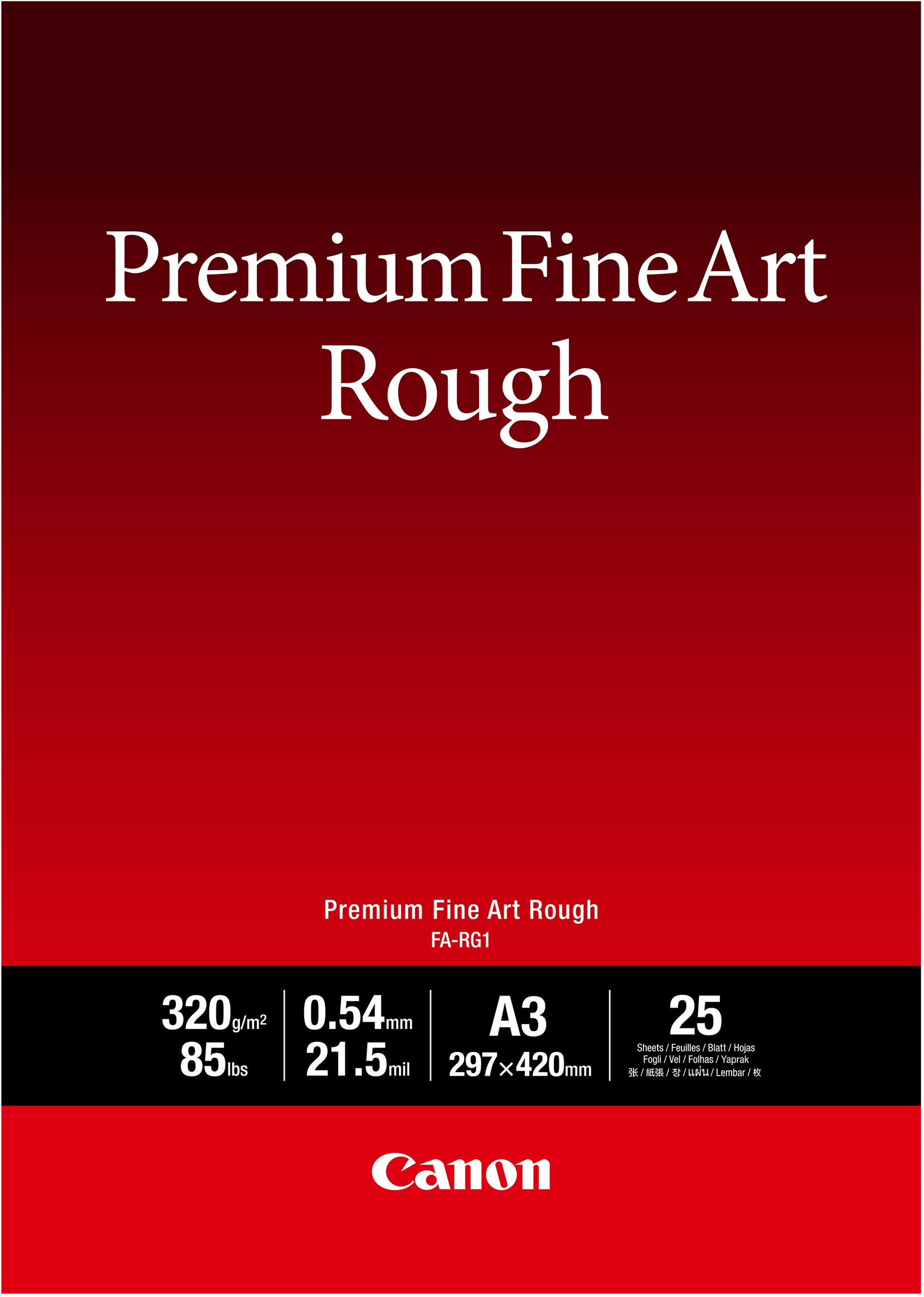 Canon Premium Fine Art Rough Fine Art Papier – A3, 320 g/m², 25 Blatt, für Inkjet