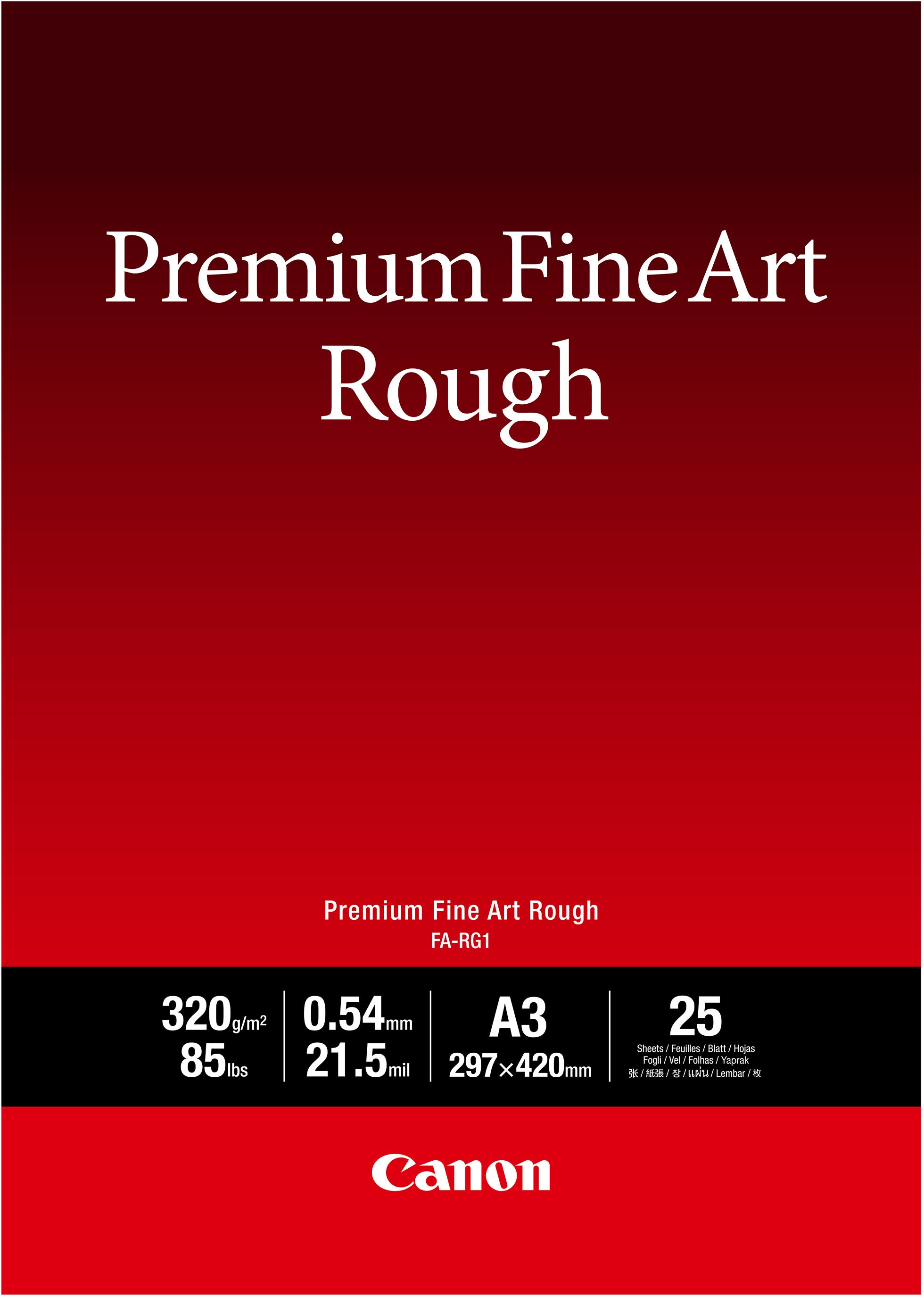 Canon Premium Fine Art Rough Fine Art Papier – A3, 320 g/m², 25 Blatt, für Inkjet