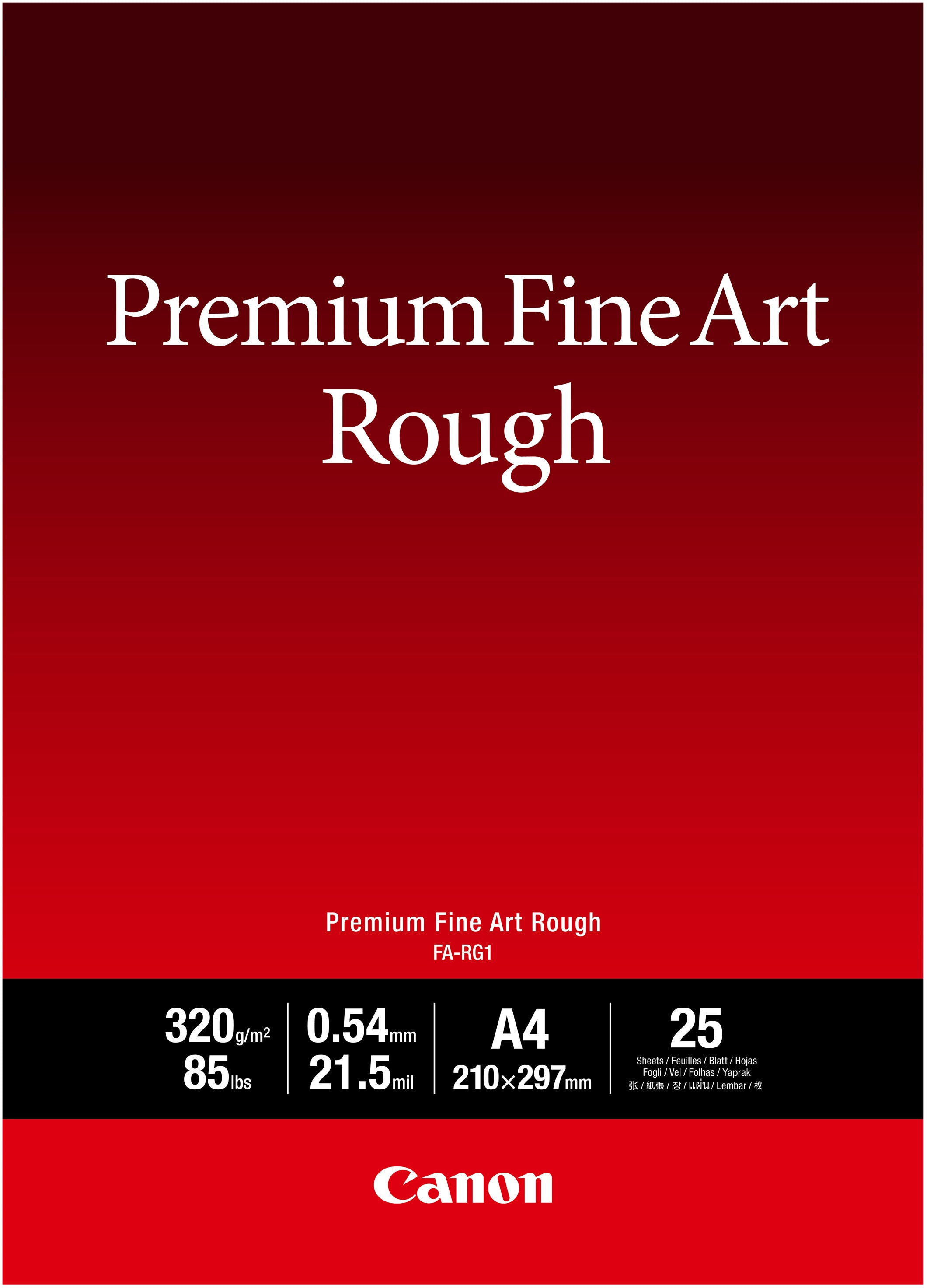 Canon Fine Art Rough Fotopapier – matt, A2, 320 g/m², 25 Blatt, für Canon Pro Tintenstrahldrucker
