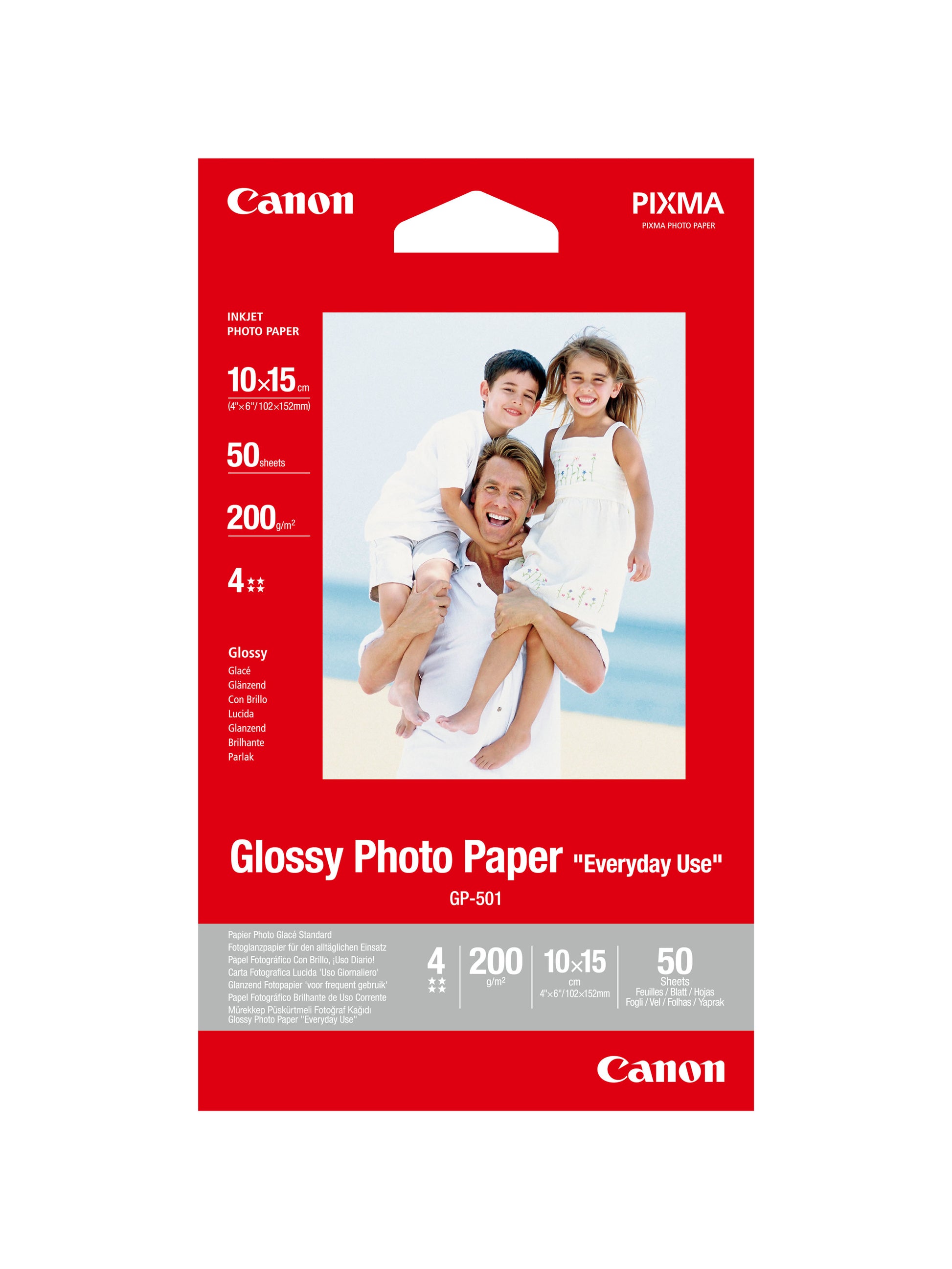 Canon Everyday Fotopapier – glänzend, 10 × 15 cm, 200 g/m², 50 Blatt, für Inkjet