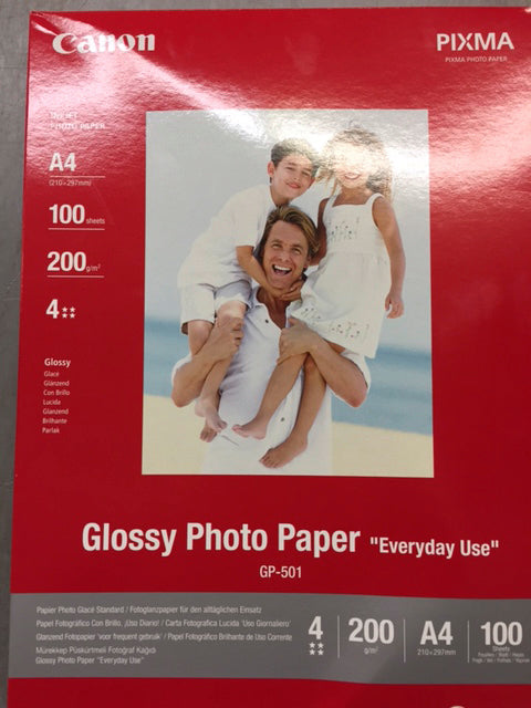 Canon GP-501 Fotopapier – glänzend, A4, 200 g/m², 100 Blatt, für Inkjet