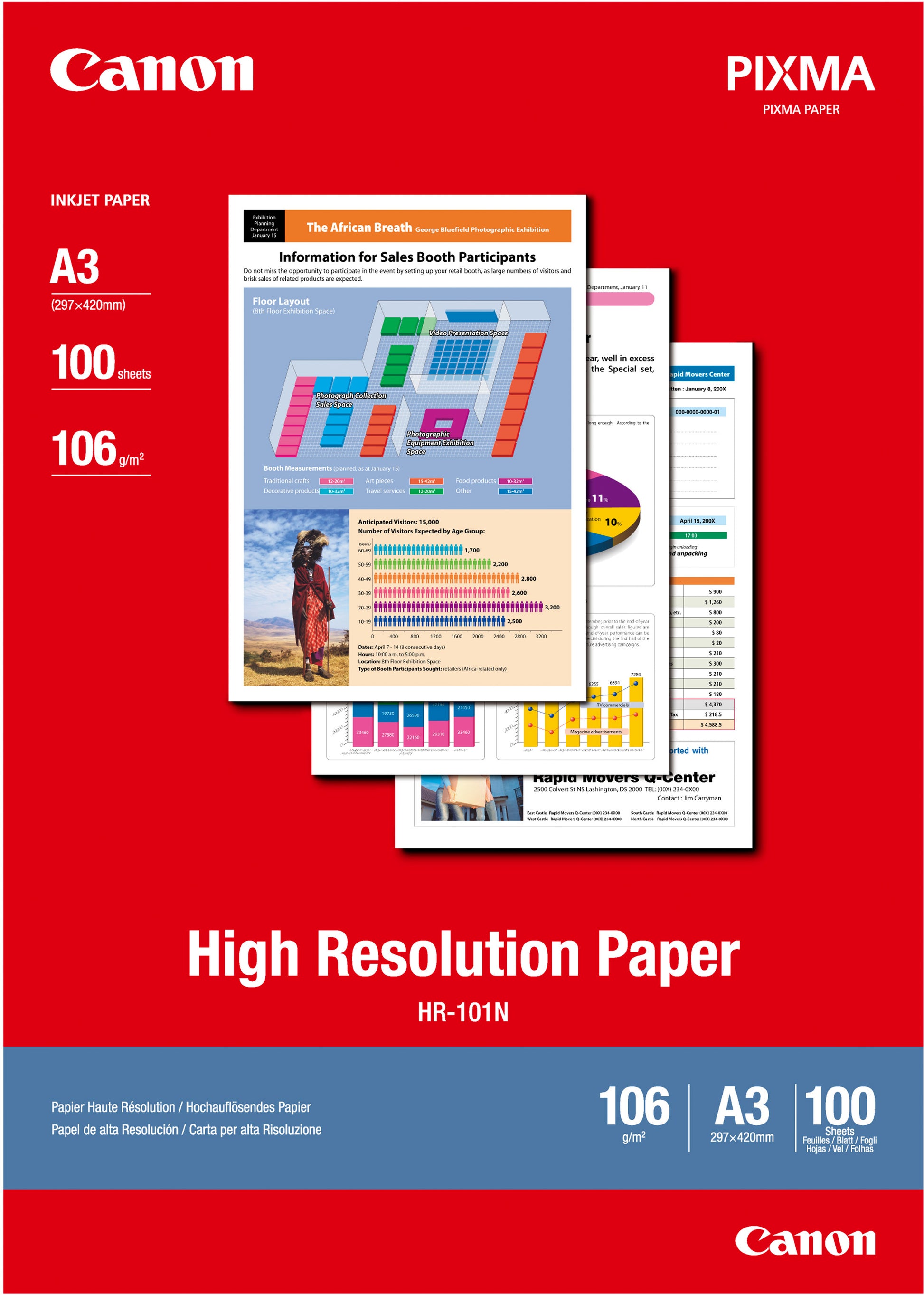 Canon Inkjetpapier, glänzend, A3, 106 g/m², 100 Blatt