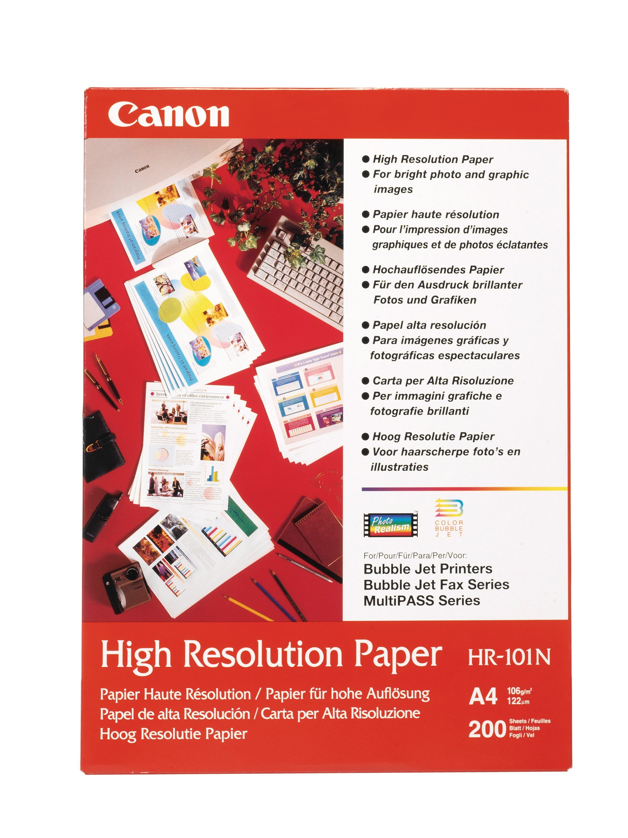 Canon Hochauflösendes Fotopapier – glänzend, A4, 110 g/m², 50 Blatt, für Inkjet