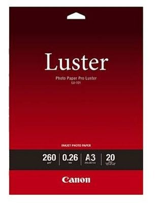 Canon Pro Luster Fotopapier – satiniert, A3, 260 g/m², 20 Blatt, für Inkjet
