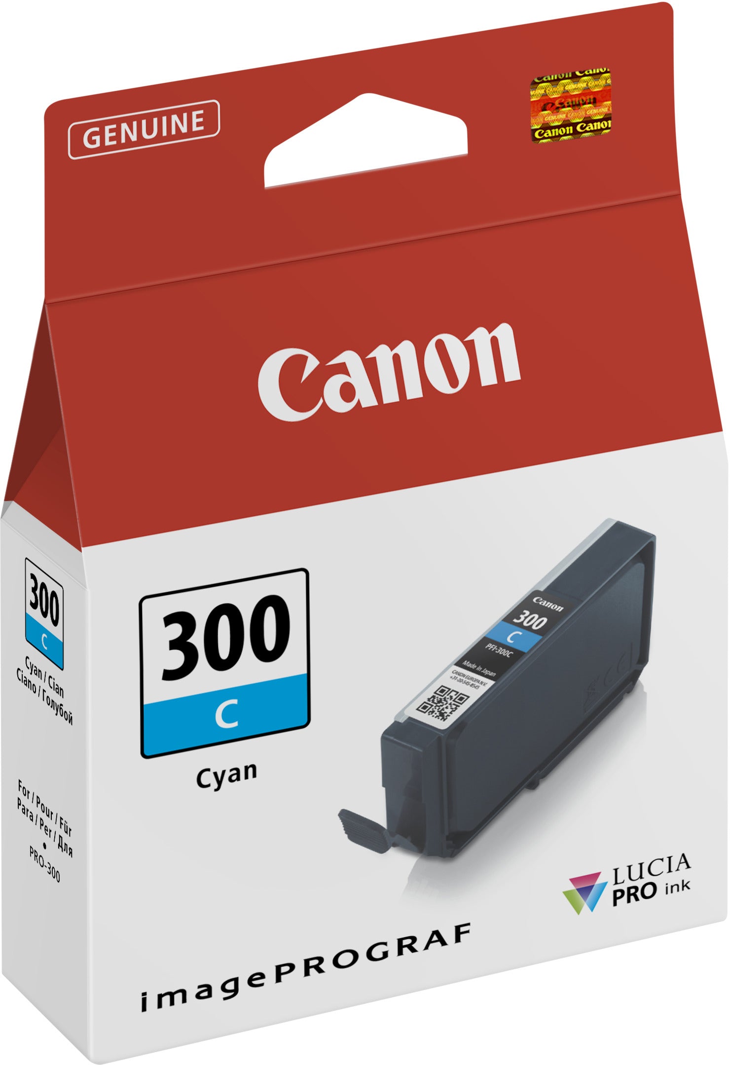 Canon PFI-300C Cyan Tintenpatrone (Original) – 735 Seiten – für Canon imagePROGRAF PRO-300