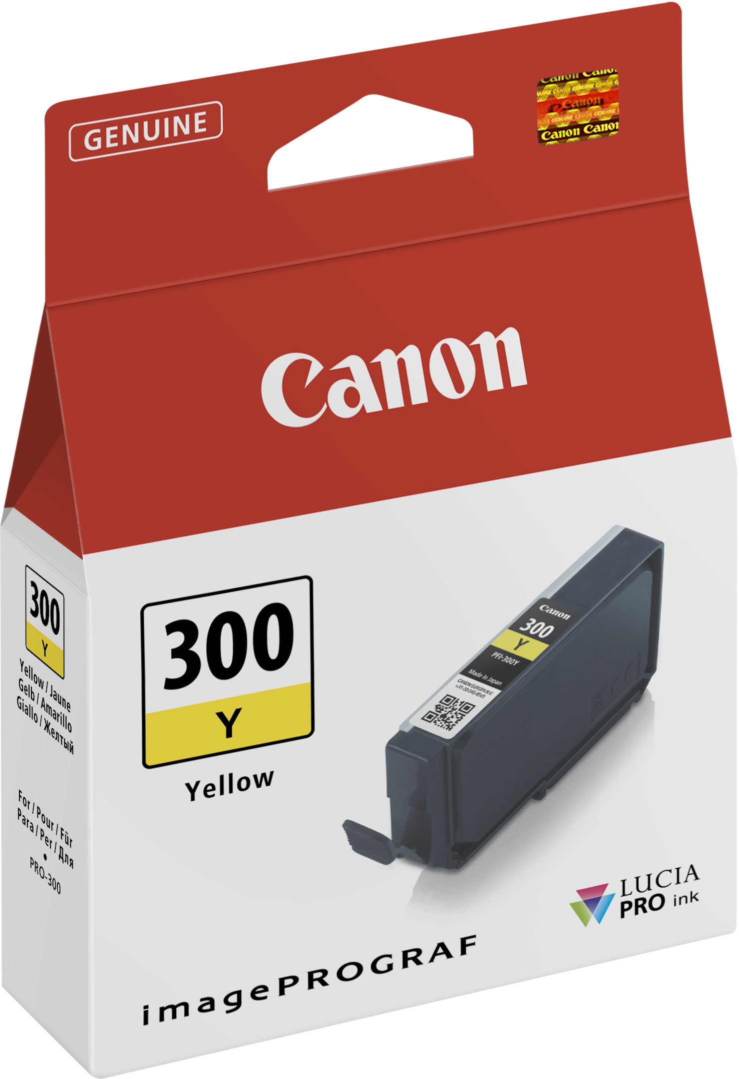 Canon PFI-300 Gelb Tintenpatrone (Original) – 530 Seiten – für imagePROGRAF PRO-300 – PFI-300Y