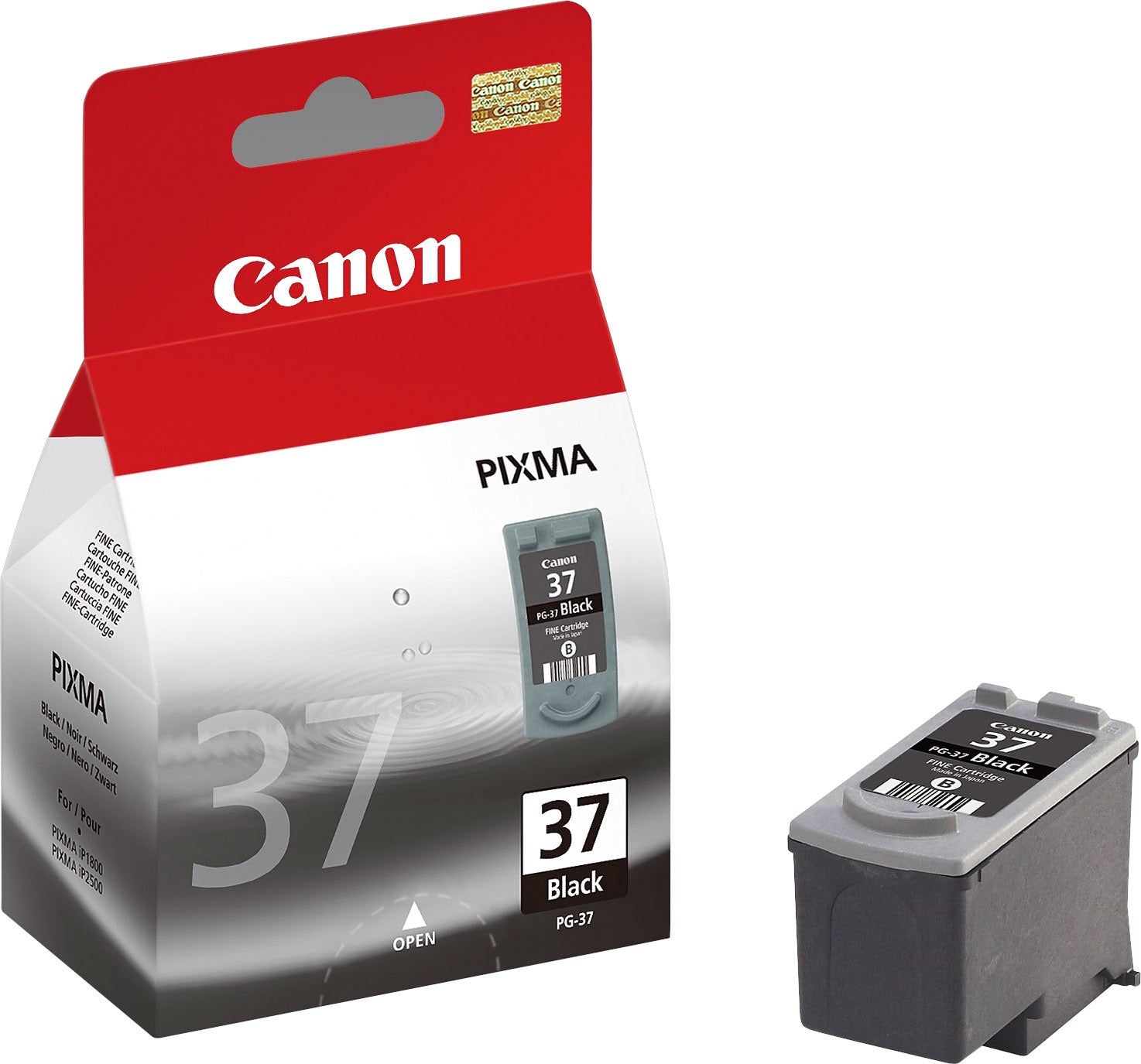 Canon PG-37 Schwarz Tintenpatrone (Original) – 11 ml – für Canon iP1800/1900/2500/2600, MX300/310