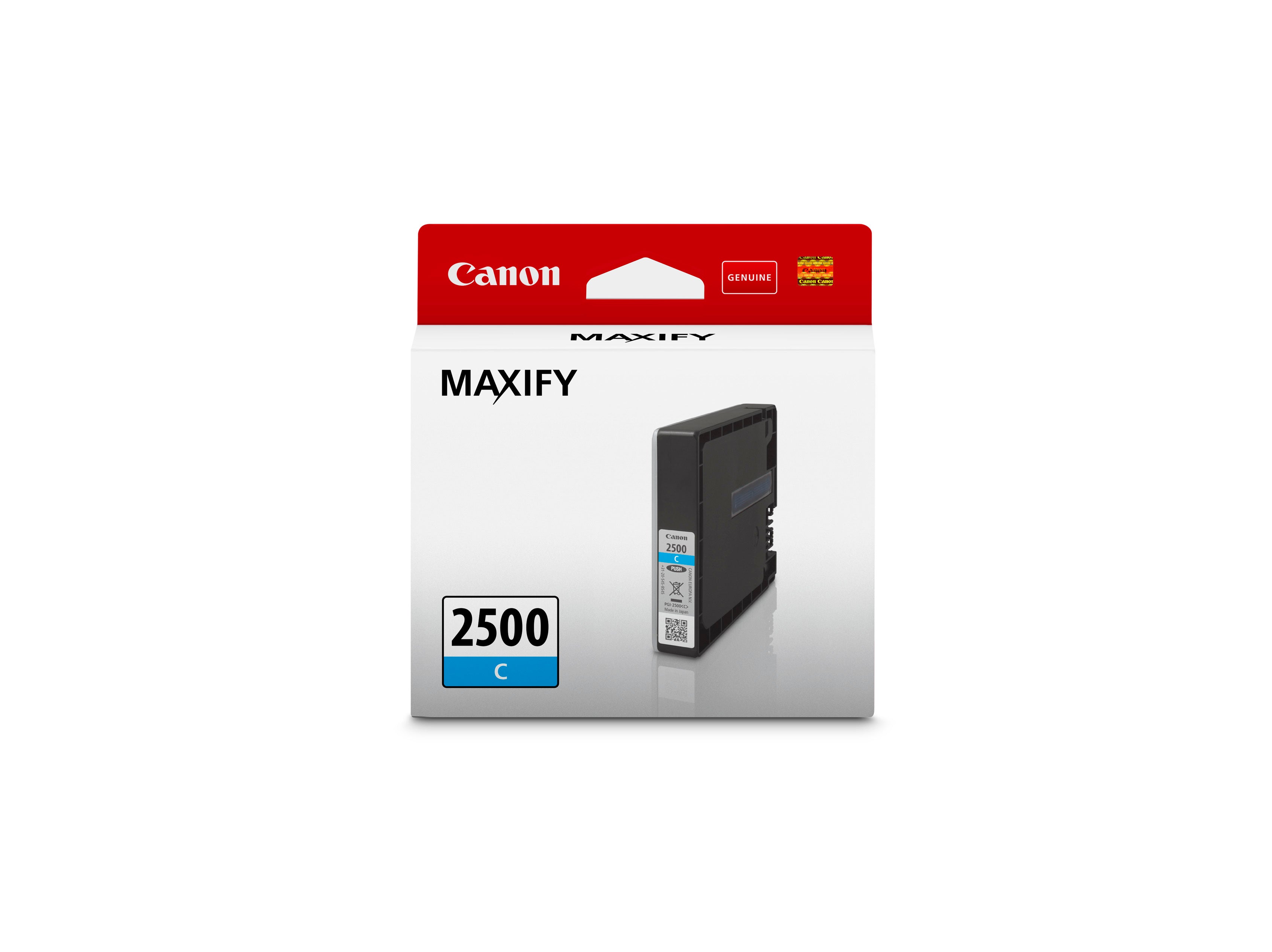 Canon PGI-2500 Cyan Tintenpatrone (Original) – 9,6 ml – für Canon MAXIFY MB5050/MB5150/MB5350 …