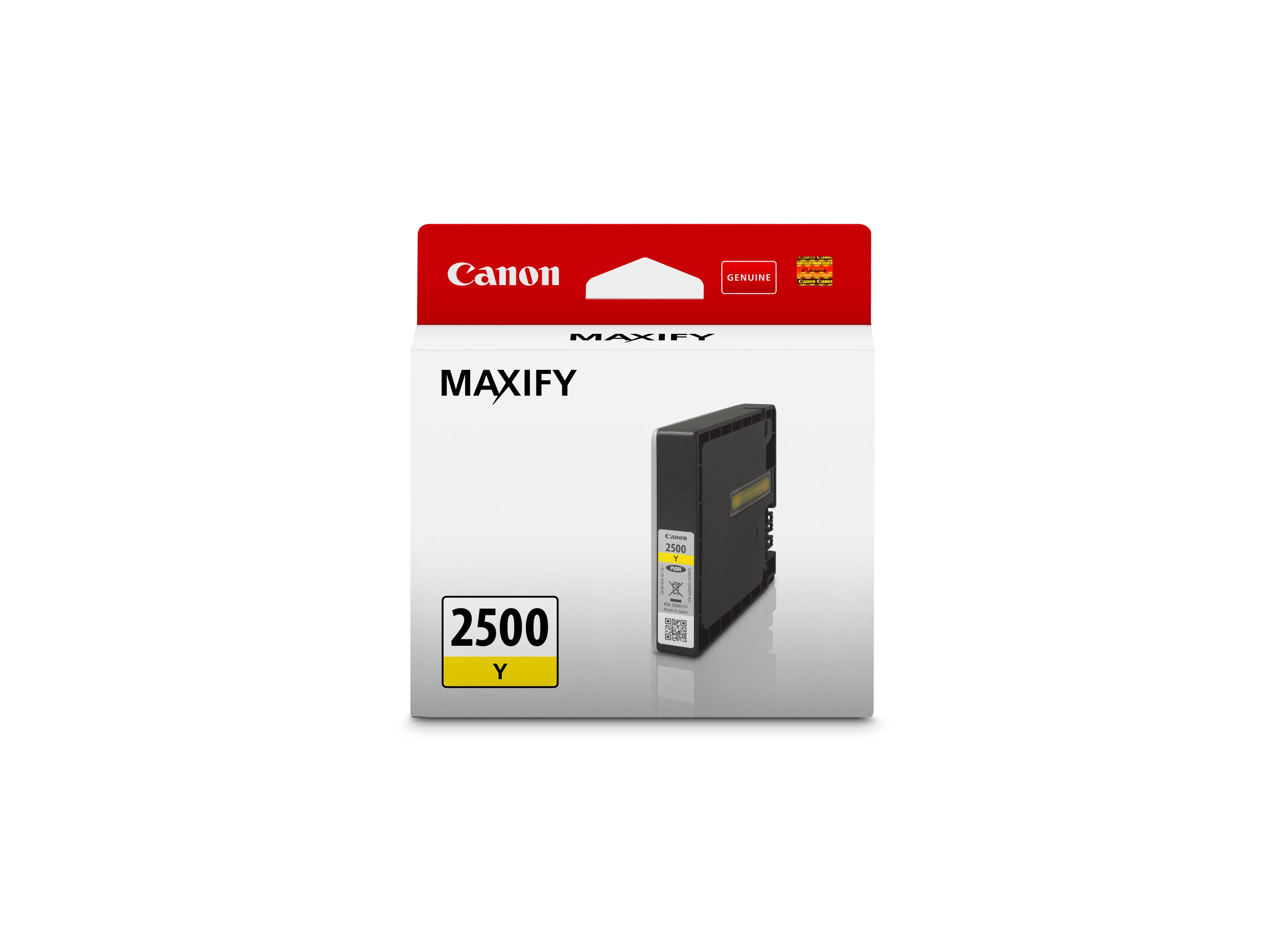 Canon PGI-2500Y Gelbe Tintenpatrone (Original) – 9,6 ml – für Canon MAXIFY MB5050/MB5150/MB5350 …