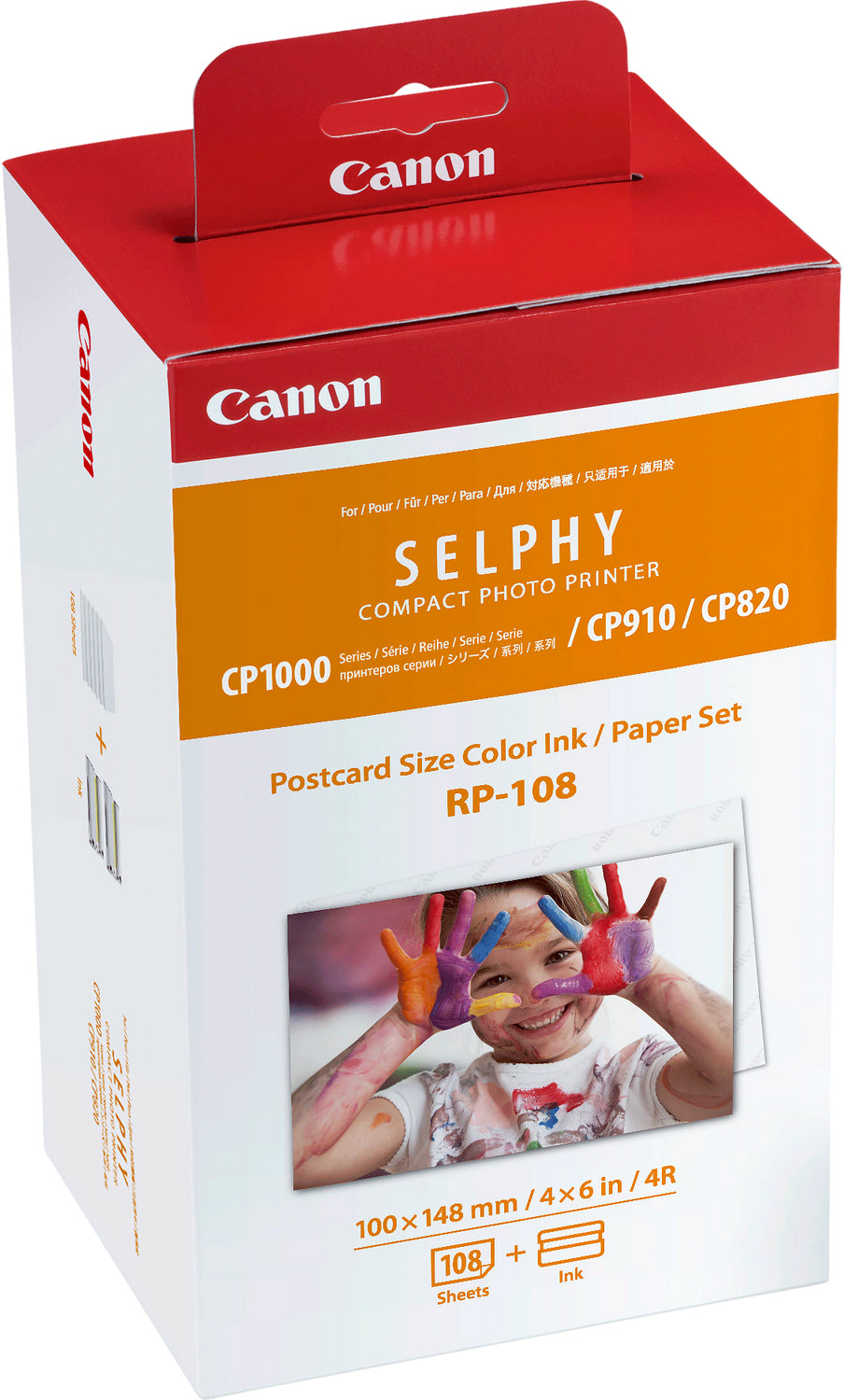 Canon Farbsublimations-Set 100 × 148 mm, 108 Blätter, für SELPHY CP910, PCC-CP400, SELPHY CP1200