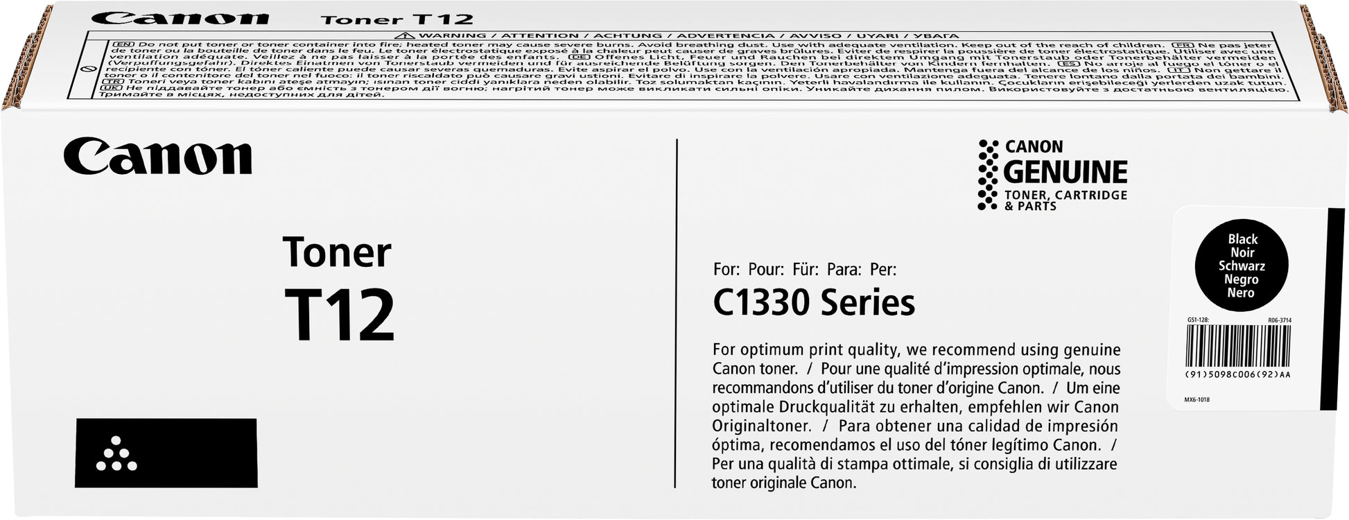 Canon T12 (5098C006) Schwarzer Toner – Original – 7'400 Seiten – für Canon LBP1333C/C1333i/C1333iF