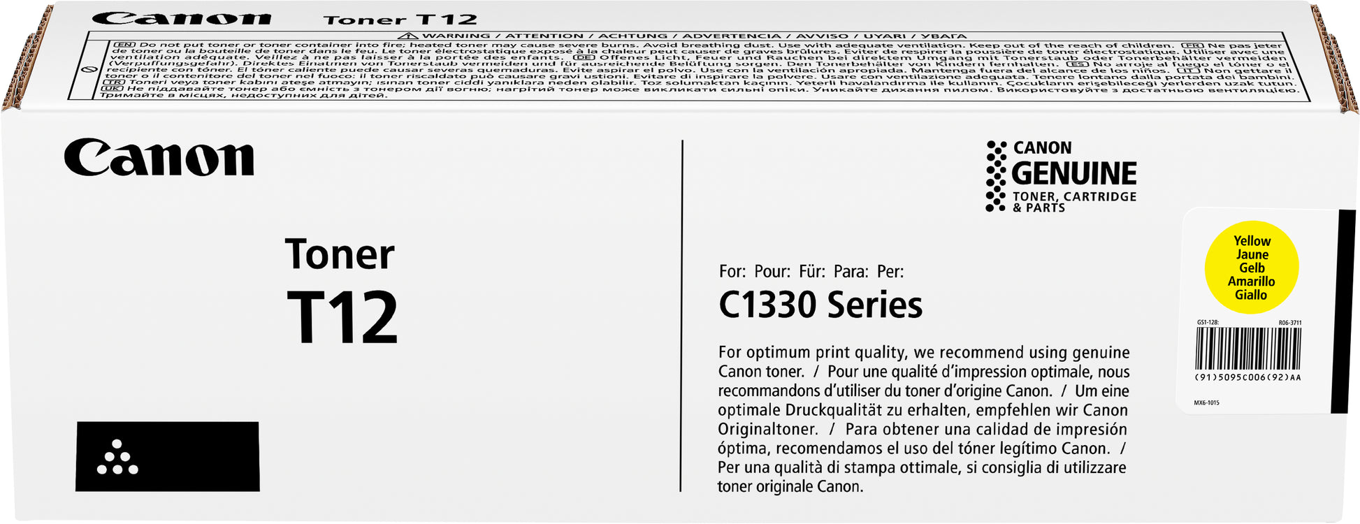 Canon T12 (5095C006) Gelber Toner – Original – 5'300 Seiten – für Canon i-SENSYS X C1333i/C1333iF/LBP1333C