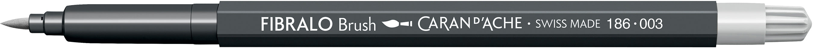 Caran d-Ache Caran d'Ache Fibralo Brush Pen, Doppelspitze – Pinselspitze, 0,5–5 mm, wasservermalbar, hellgrau