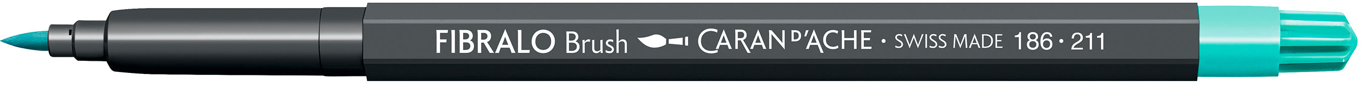 Caran d-Ache Caran d'Ache Classic Fibralo Brush Pen – Doppelspitze, Pinsel + 0,5 mm, wasservermalbar, Jade