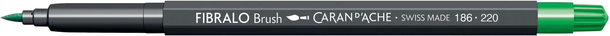 Caran d-Ache Caran d'Ache Fibralo Brush Marker, Doppelspitze – Pinsel + 0,5–5 mm, wasservermalbar, Grasgrün
