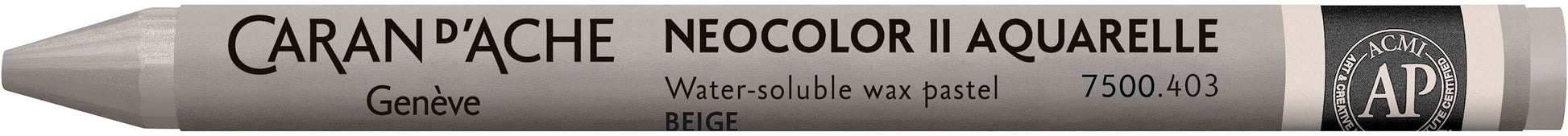 Caran d-Ache Caran d'Ache – Neocolor II 7500.403 – Wachspastellkreide, wasserlöslich, Beige, Ø 10 × 105 mm