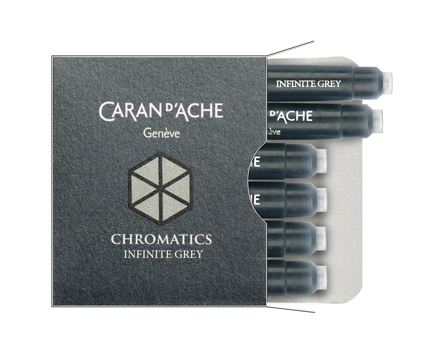 Caran d-Ache Caran d'Ache Chromatics Füllhalter-Patrone – Infinite Grey, für Caran d'Ache Füllfederhalter, 6er-Pack