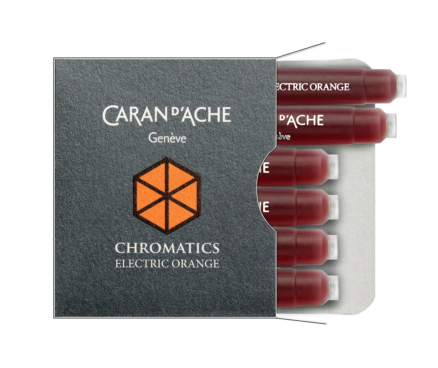 Caran d-Ache Caran d'Ache Chromatics 8021.052 Füllhalter-Patrone – Orange, 6er-Pack, für Caran d'Ache Füllfederhalter