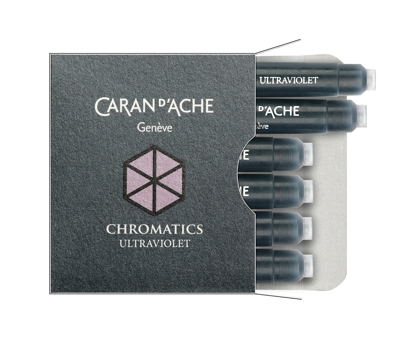 Caran d-Ache Caran d'Ache Chromatics 8021.099 Füllhalter-Patrone – Ultraviolett, für Caran d'Ache Füllfederhalter, 6er-Pack