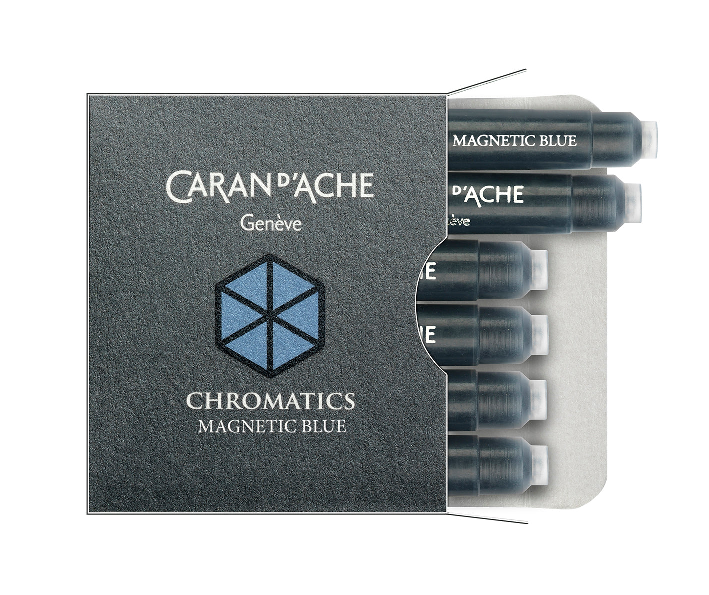 Caran d-Ache Caran d'Ache Chromatics 8021.149 Füllhalter-Patrone – Magnetic Blue, 6er-Pack