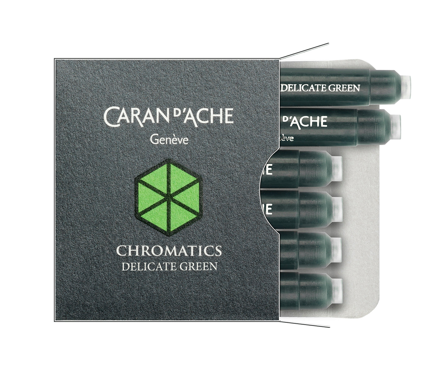 Caran d-Ache Caran d'Ache Chromatics Füllhalter-Patrone – Delicate Green, für Caran d'Ache Füllfederhalter, 6er-Pack