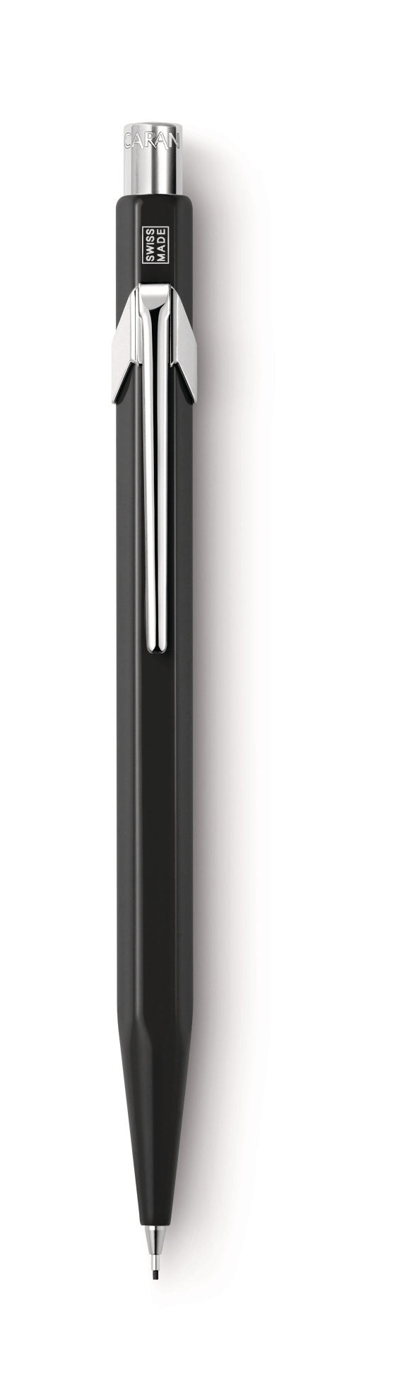 Caran d-Ache 849 Druckbleistift – 0,7 mm – Aluminium – Schwarz/Silber – Mit Radierer