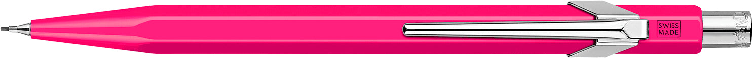 Caran d-Ache 849 Druckbleistift – 0,7 mm – Aluminium – Neonpurpur – Mit Radierer – 1er-Pack