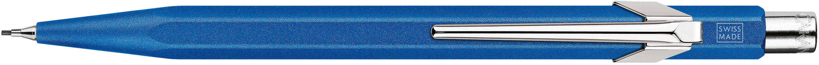 Caran d-Ache Caran d'Ache 849 Colormat-X Druckbleistift – 0,7 mm – Aluminium – Blau – Mit Radierer