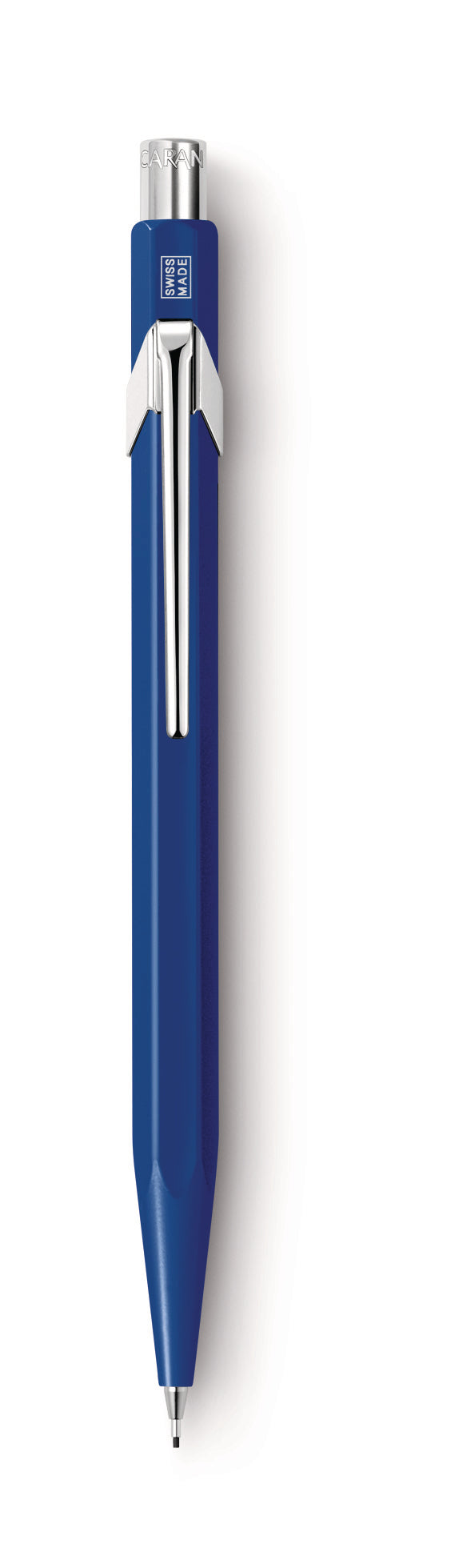 Caran d-Ache 849 Druckbleistift – 0,7 mm – Aluminium – Saphirblau – Mit Radierer