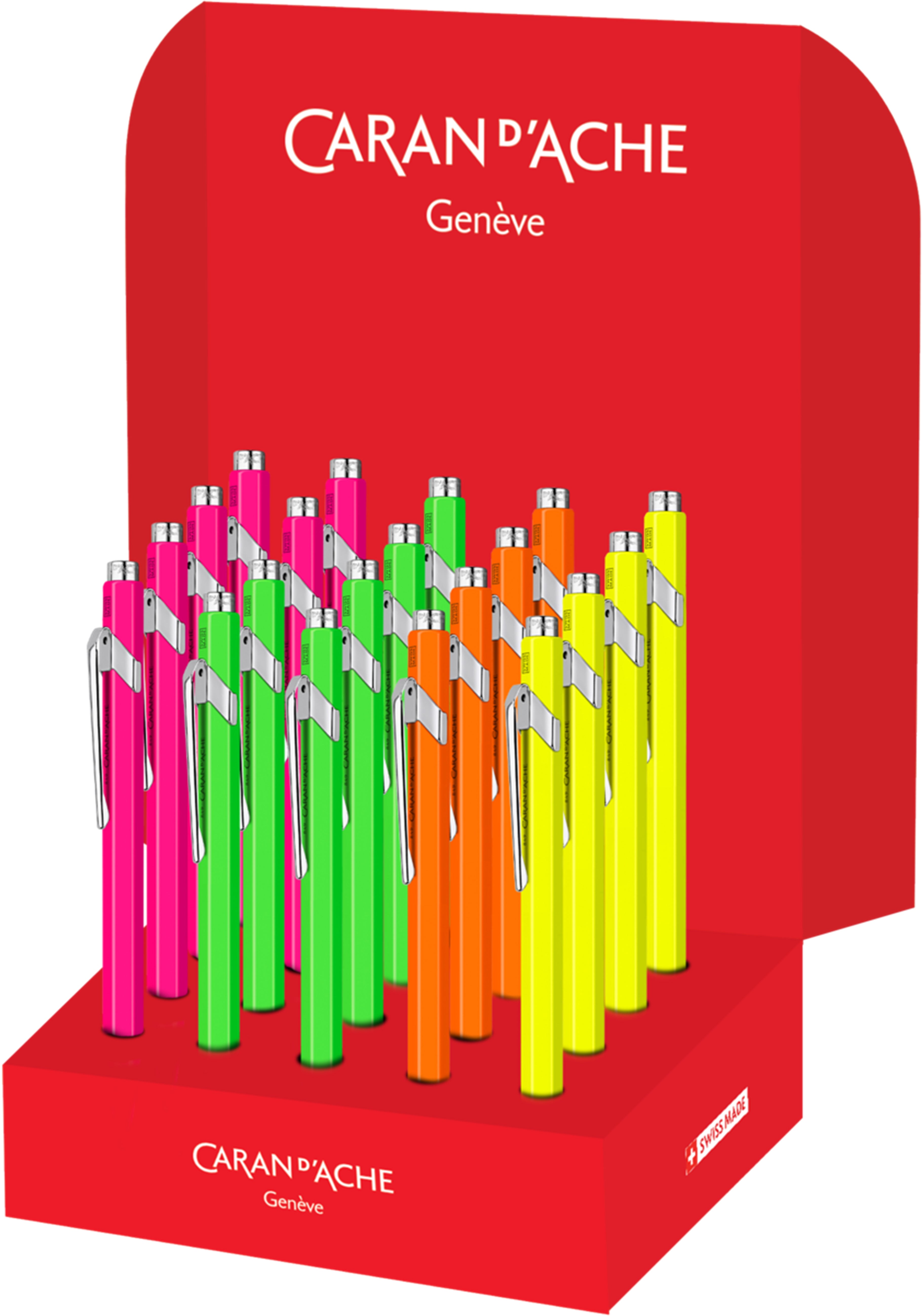 Caran d-Ache Caran d'Ache 849 Fluo Line Kugelschreiber – 20er Pack, Fluo Pink, Fluo Grün, Fluo Orange, Fluo Gelb