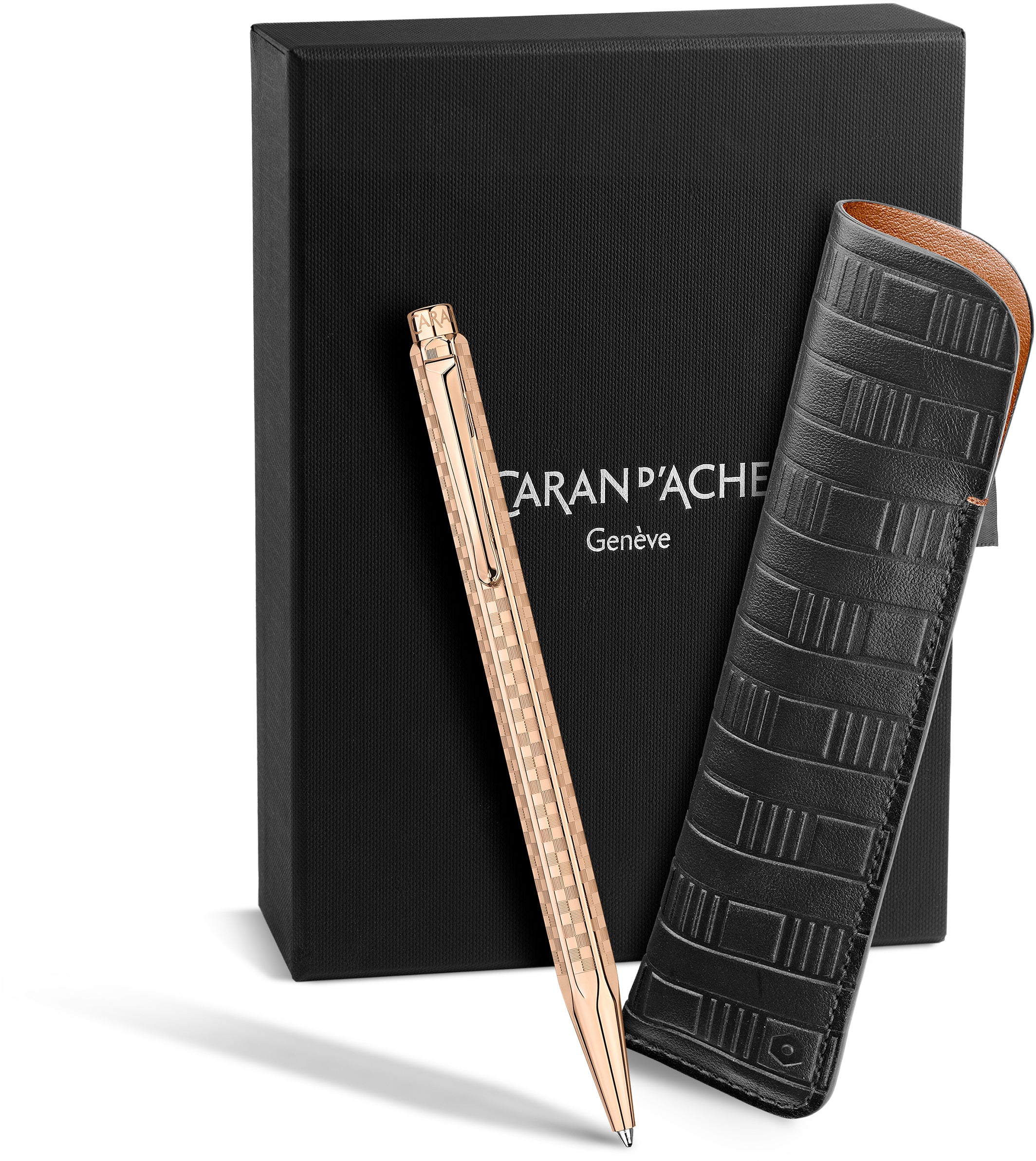 Caran d-Ache Caran d'Ache Ecridor Damier 8902.567 Kugelschreiber – Roségold, Lederetui