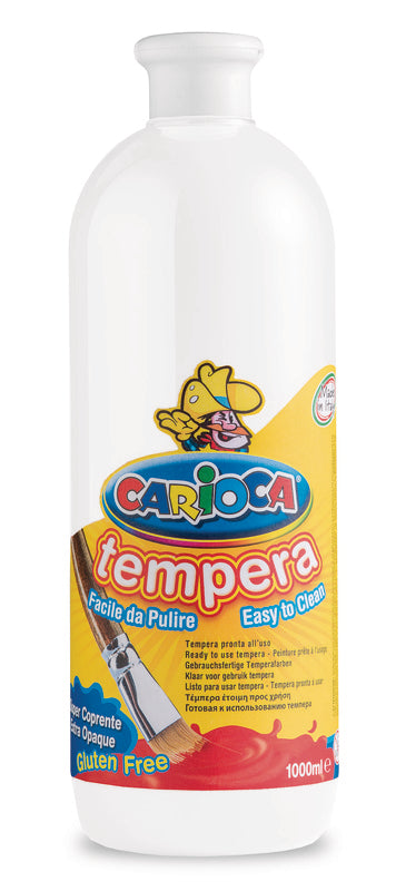 Carioca Tempera Farben – Weiss – 1 l – für Papier, Holz, Styropor