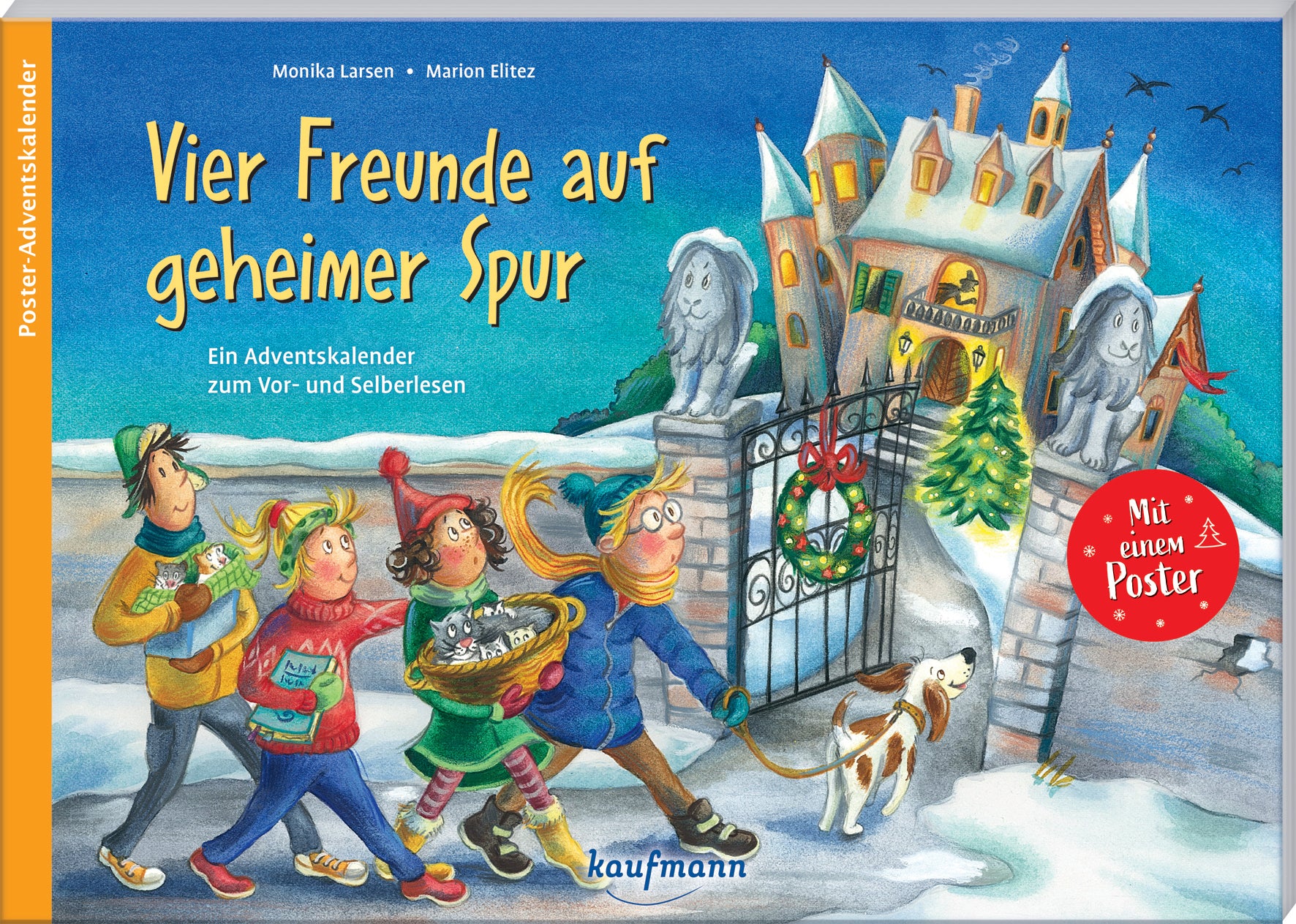 Carlsen 4 Freunde auf geheimer Spur – Adventskalender-Buch – 21 × 29,7 cm – Kalendarium deutsch