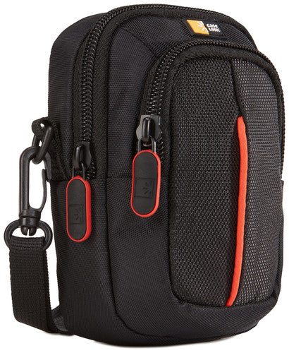 Case Logic DCB313K Kameratasche – Innenmasse 100 × 45 × 140 mm – Schwarz/Rot – für Point-and-Shoot-Kameras