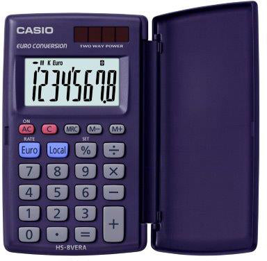 Casio Finanzrechner HS-8VERA – 8-stellig – Solar/Batterie – Blau