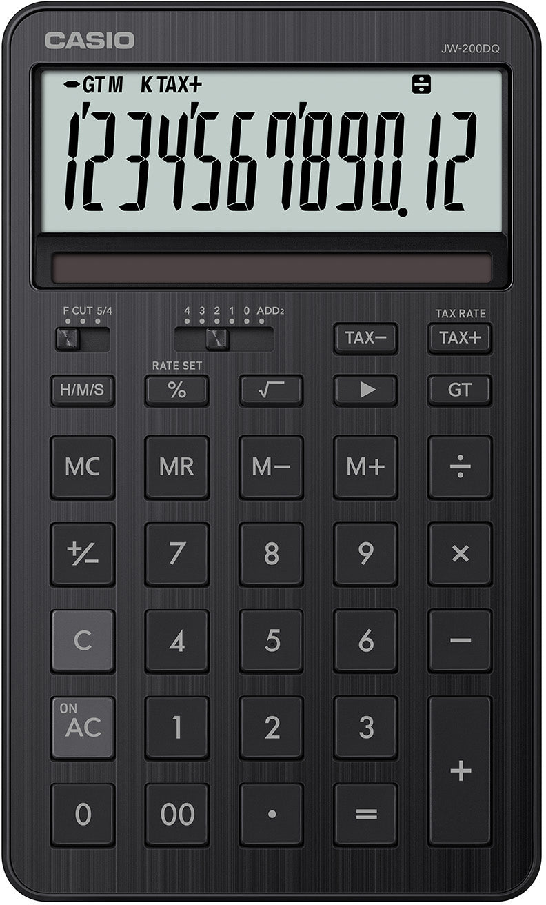 Casio Tischrechner JW-200DQ – 12-stellig – Solar/Batterie – Weiss