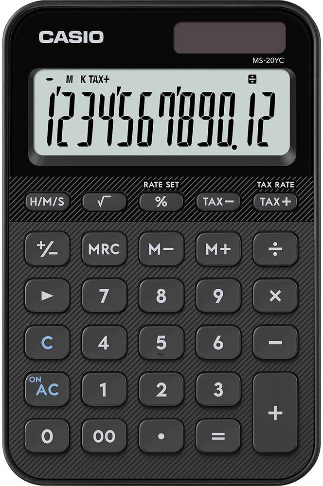 Casio Tischrechner MS-20YC – Solar/Batterie – Schwarz