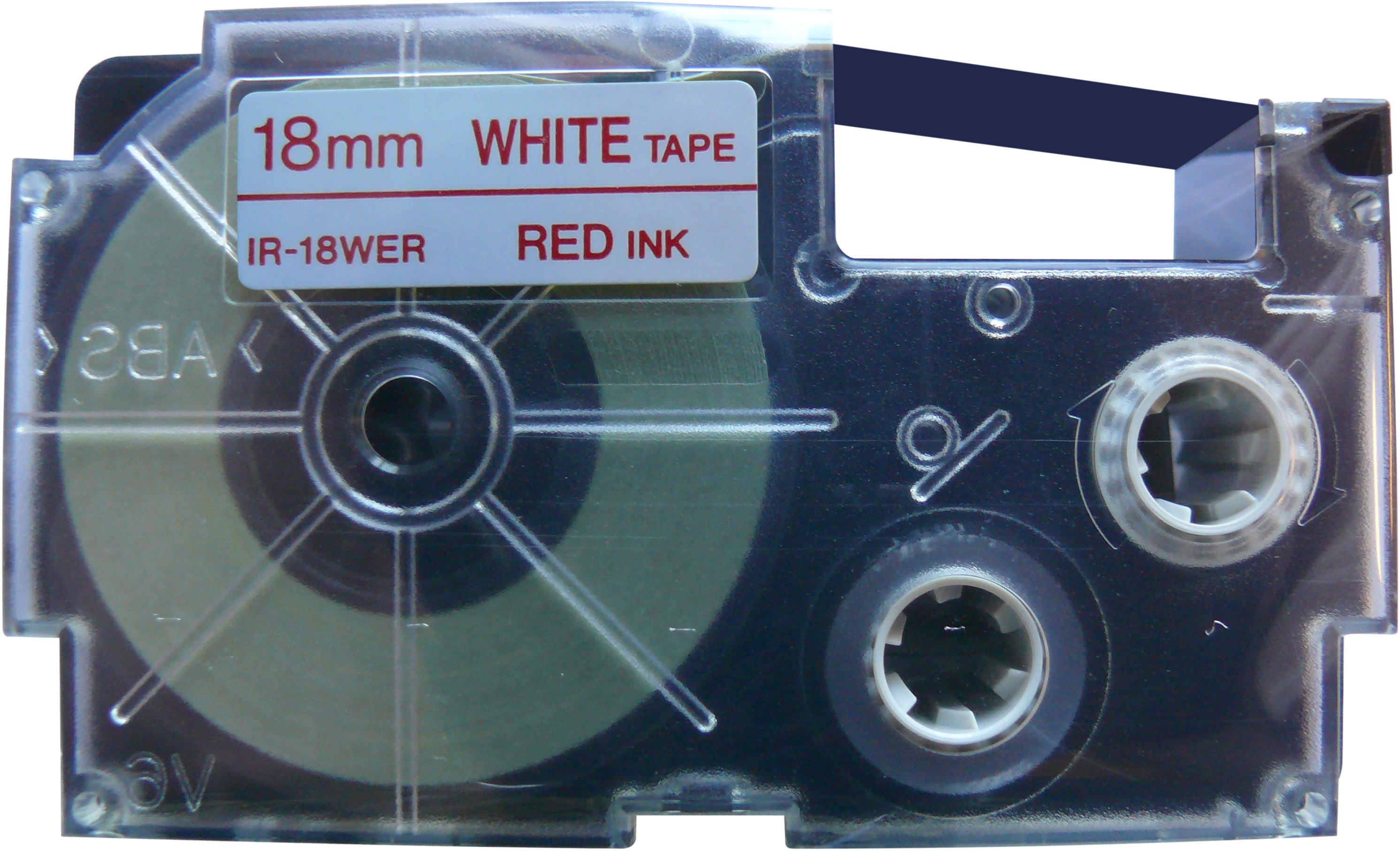 Casio XR-18WER Schriftband – rot auf weiss – 18 mm × 8 m – für Casio