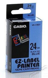 Casio XR-24BU Schriftband – Schwarz auf Blau – 24 mm × 8 m, selbstklebend – für Casio KL