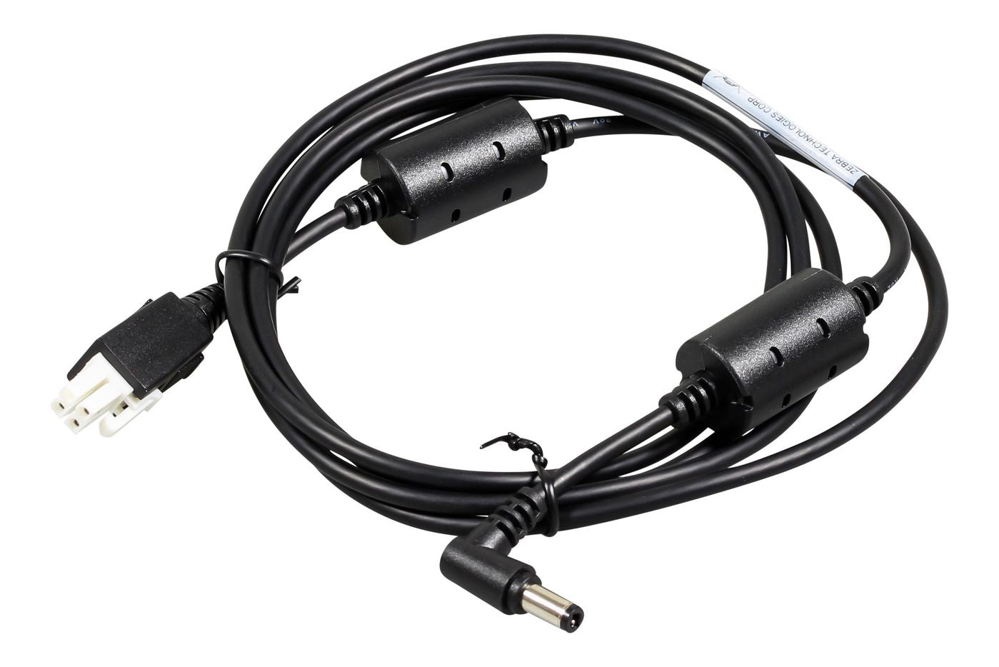 Zebra 12 V Stromkabel – abgewinkelt–gerade, 1,8 m, 12 V/4,16 A, schwarz, für PWR-BGA12V50W0WW