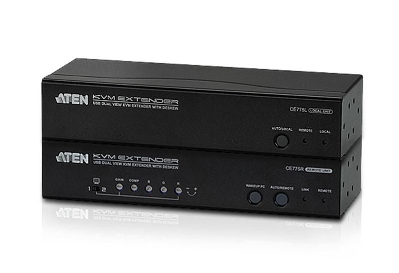 ATEN CE775 – KVM-Extender-Set VGA, Dual-View – 1920 × 1200, USB, Audio, bis 300 m über Cat5e