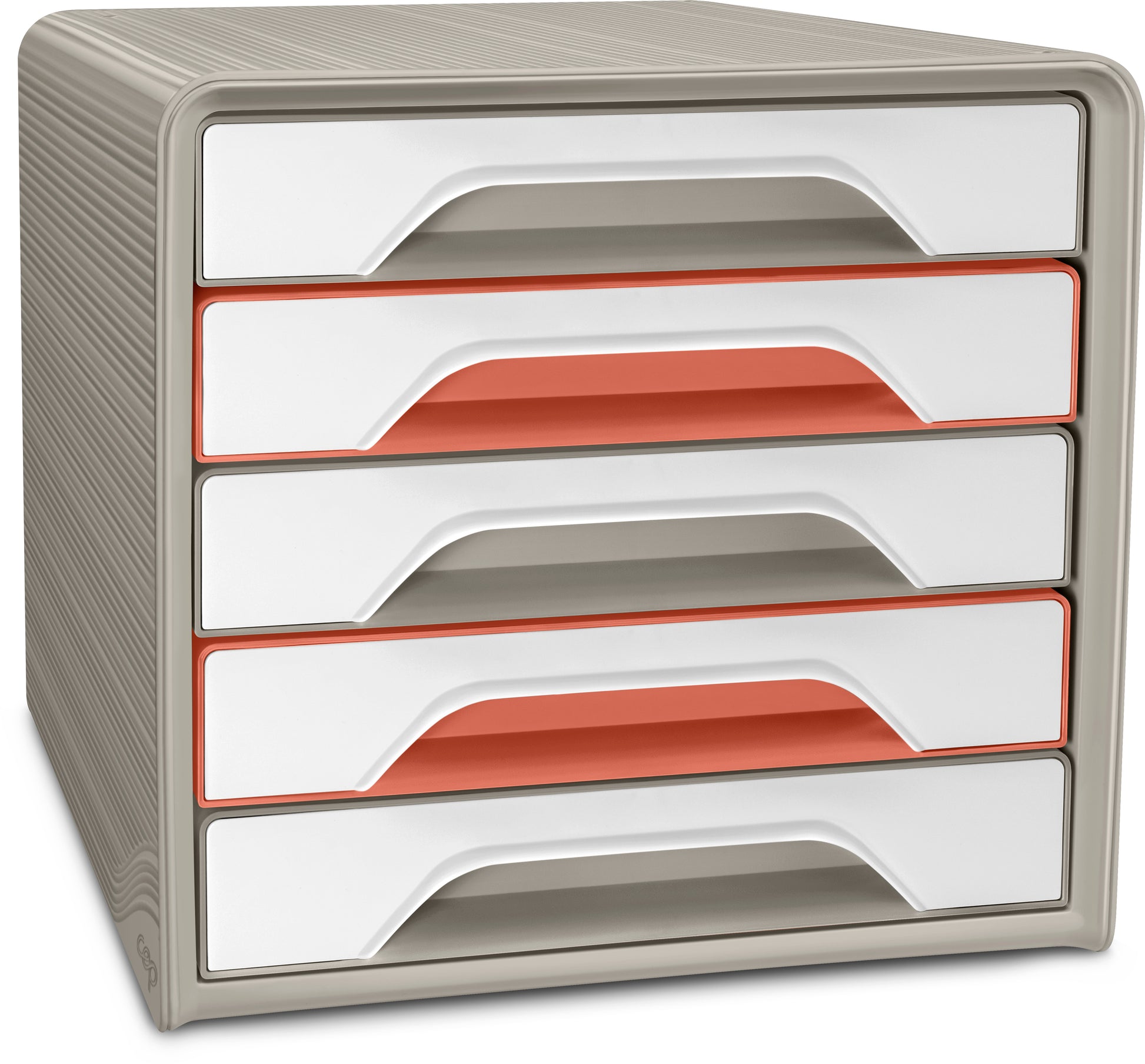 CEP Schubladenelement – 5 Schubladen, für A4, mit Auszugsperre, Polystyrol (PS), B 300 × H 285 × T 370 mm